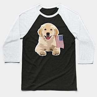 American Flag Labrador Dog Love Baseball T-Shirt